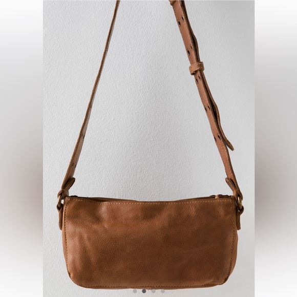 Free People Chocolate Brown Leather Crossbody with Grommet Strap - Picture 2 of 7